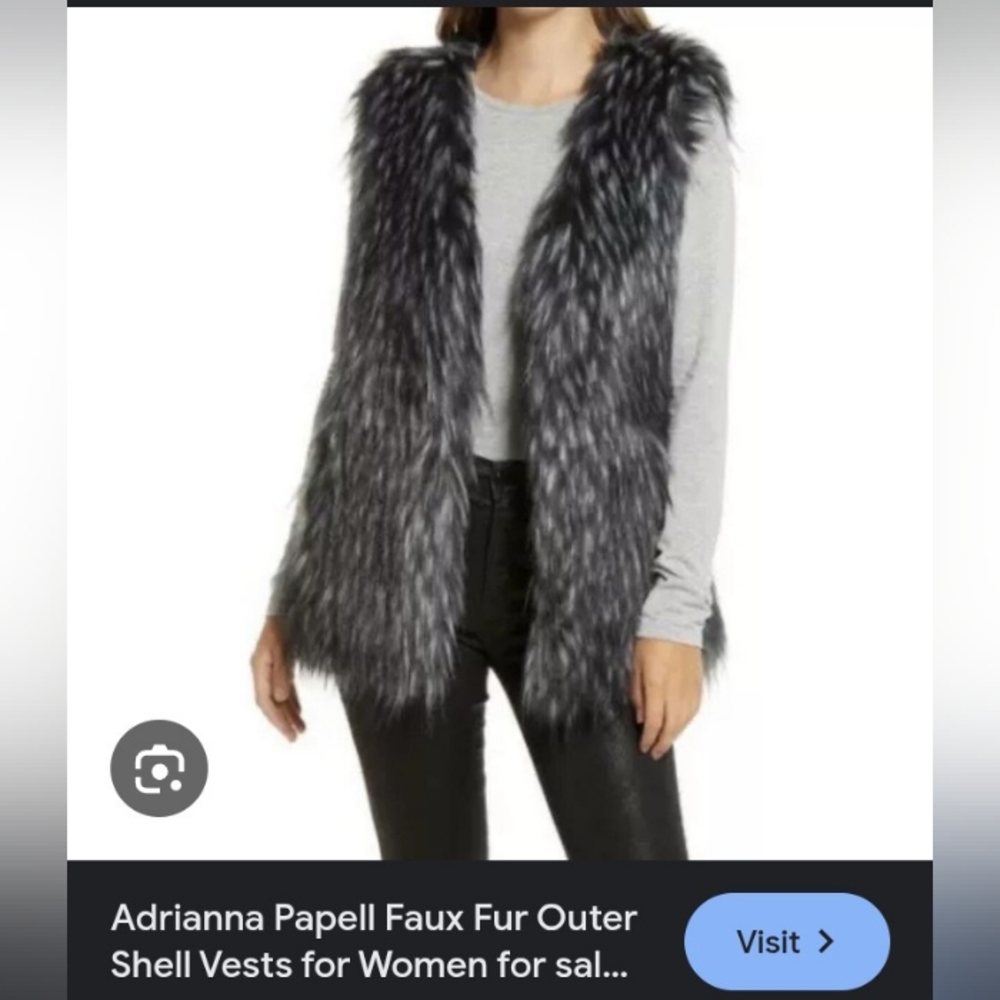 Adrianna Papell Faux Fur Vest (Plus sized)